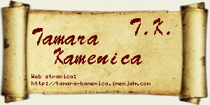 Tamara Kamenica vizit kartica